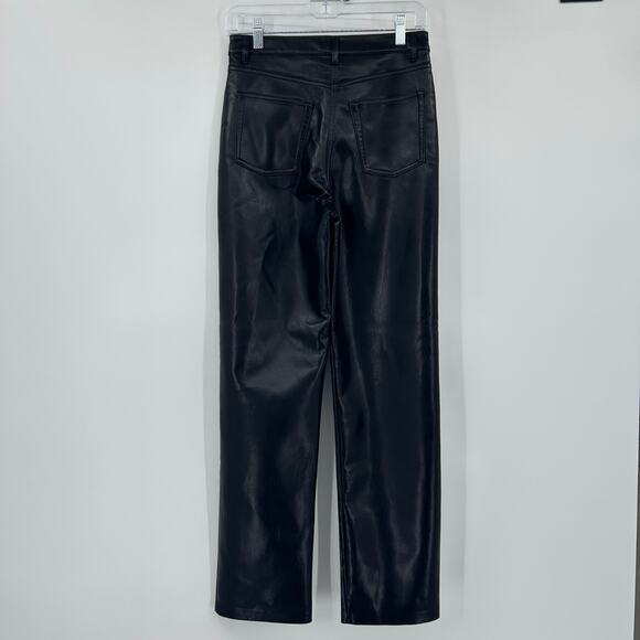 Wilfred The Melina Pant Black Faux Leather High-Rise Straight Leg Pants Womens 4 - Picture 9 of 11